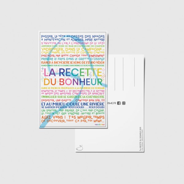 <b> CARTE POSTALE LA RECETTE DU BONHEUR </b> <br> Besançon et alentours