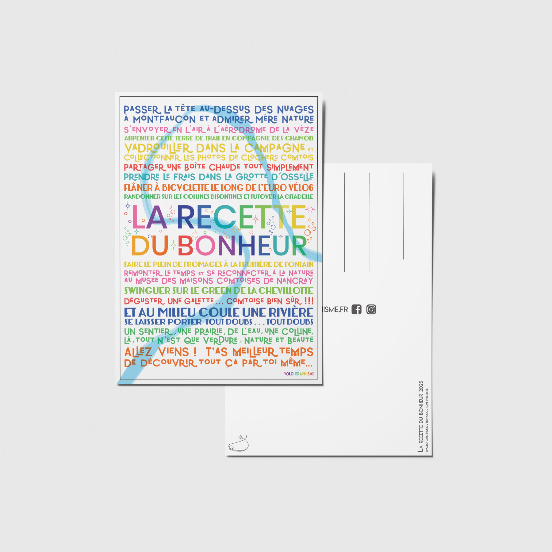 <b> CARTE POSTALE LA RECETTE DU BONHEUR </b> <br> Besançon et alentours